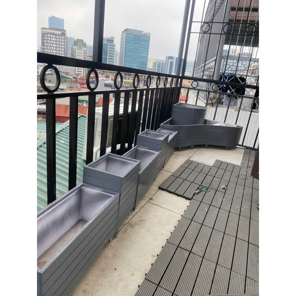 Chậu composite mẫu sole cao thấp [ có tặng kèm chân đế ]