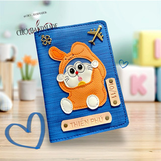 (chat chốt tên-chọn màu) vỏ hộ chiếu doremon - bao hộ chiếu doraemon - bọc hộ chiếu - ví da hộ chiếu