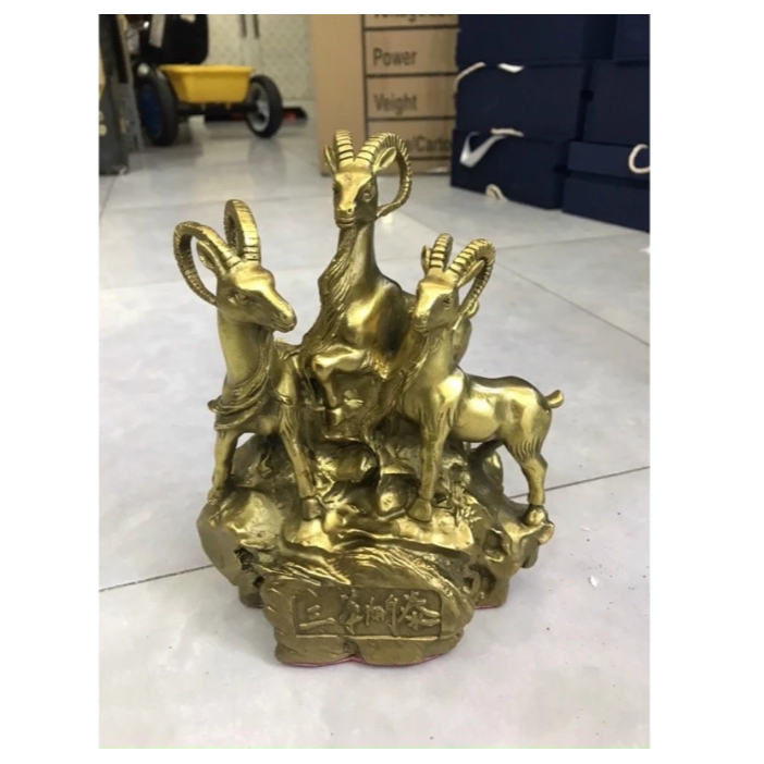 Tam dương khai thái bằng đồng, tượng dê đồng, 3 con dê bằng đồng.