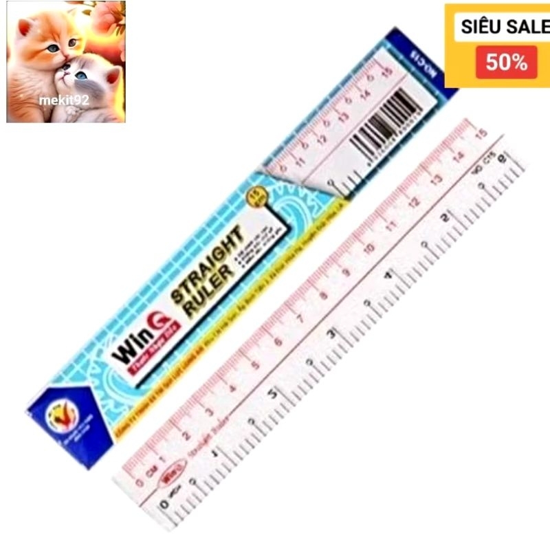 Thước kẻ dẻo dài 15cm cho học sinh