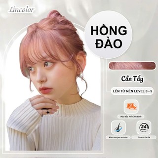  Thuốc nhuộm tóc Thuốc nhuộm tóc HỒNG ĐÀO  LIN_COLOR tặng kèm oxi trợ dưỡng bao tay mũ trùm bịt tai và hdsd. 