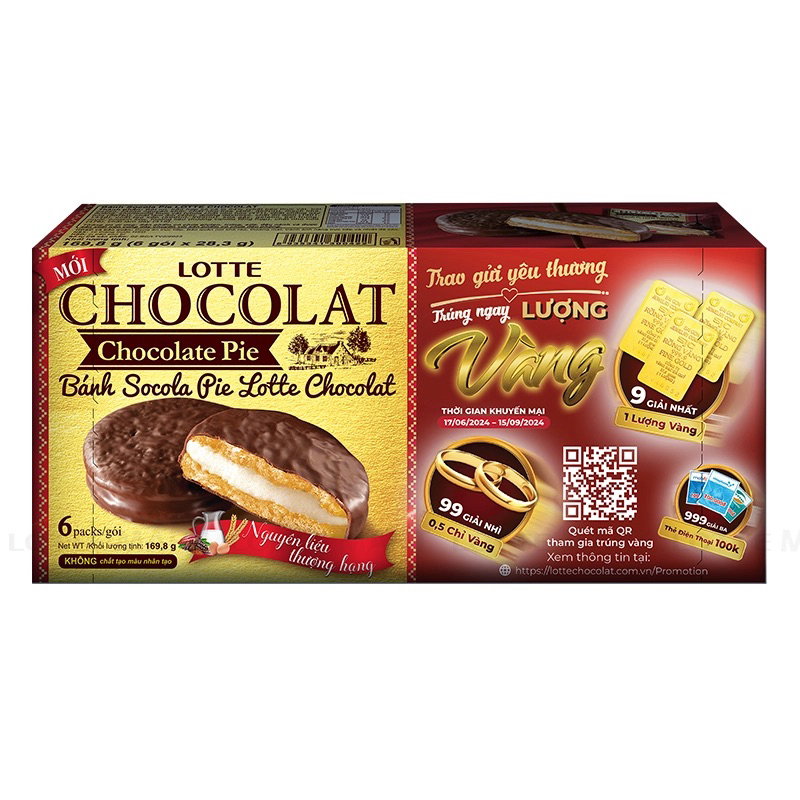 Bánh Lotte Chocolat Socola Pie Hộp