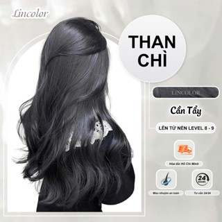 Thuốc nhuộm tóc, thuốc nhuộm tóc màu THAN CHÌ , CẦN TẨY, LIN_COLOR, tặng kèm oxy trợ nhuộm và bao tay,trùm đầu, bịt tai