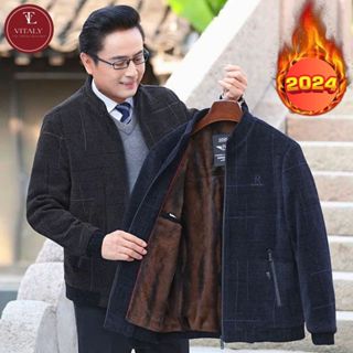 Áo Khoác Dạ Lót Lông Trung Niên Nam, Áo Khoác Lót Lông Cho Ông Cho Bố, Chất Liệu Dạ Lót Lông Cao Cấp, Dày Ấm PL06