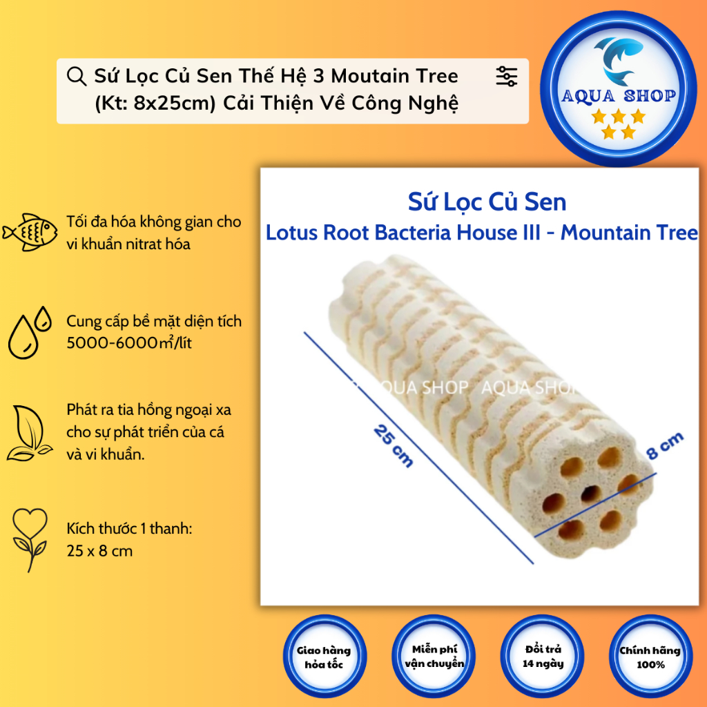 Sứ Lọc Củ Sen Thế Hệ 3 Moutain Tree (Kt: 8x25cm) Cải Thiện Về Công Nghệ