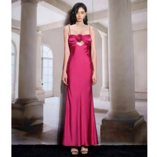 Đầm Lụa Dự Tiệc Hoa Hồng Dáng Dài Sang Chảnh - Váy Lụa Hai Dây Dáng Dài Hở Lưng Tôn Dáng ( Có Mút)-Sophia Dress