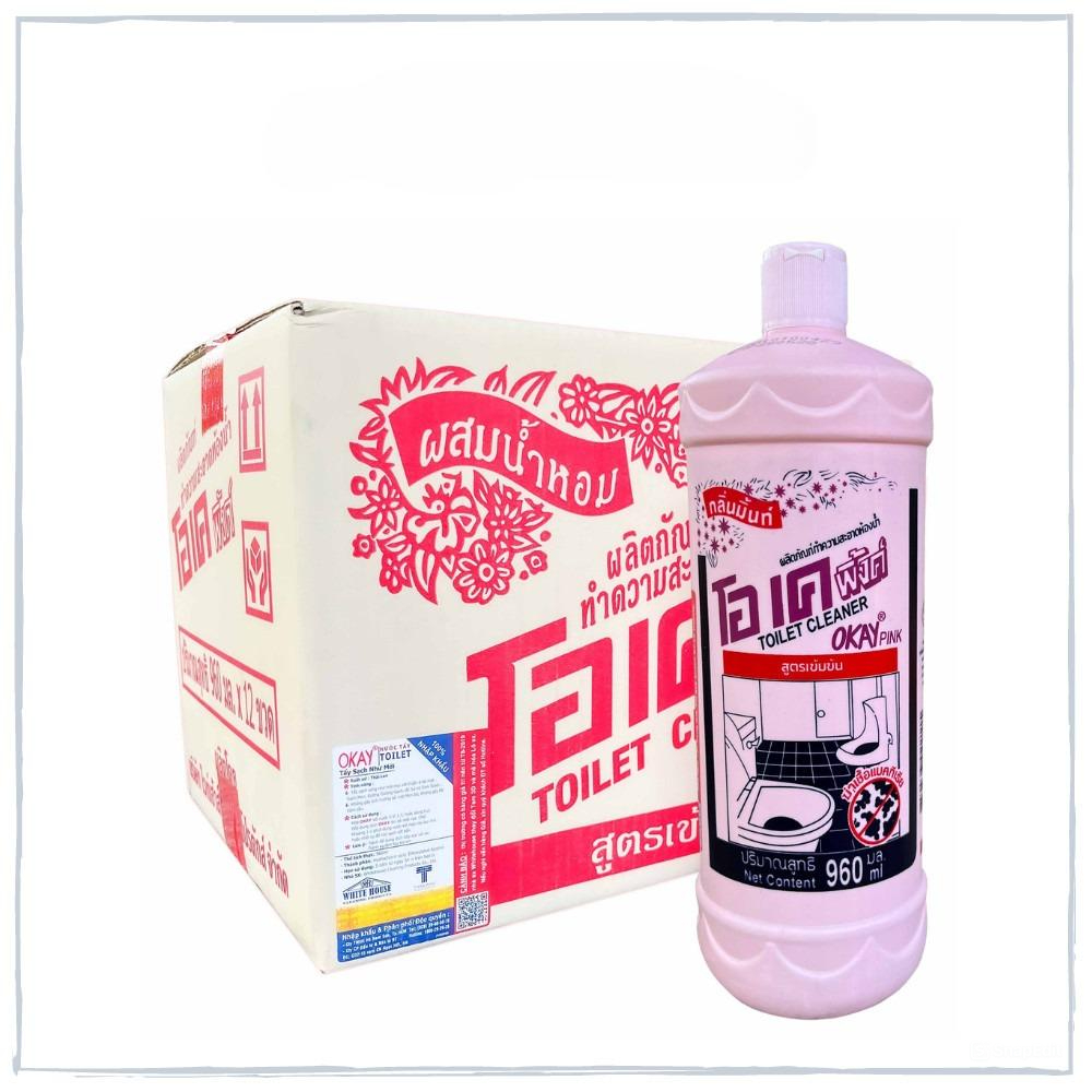 Thùng 12 Chai Tẩy Bồn Cầu OKAY Thái Lan Chính Hãng