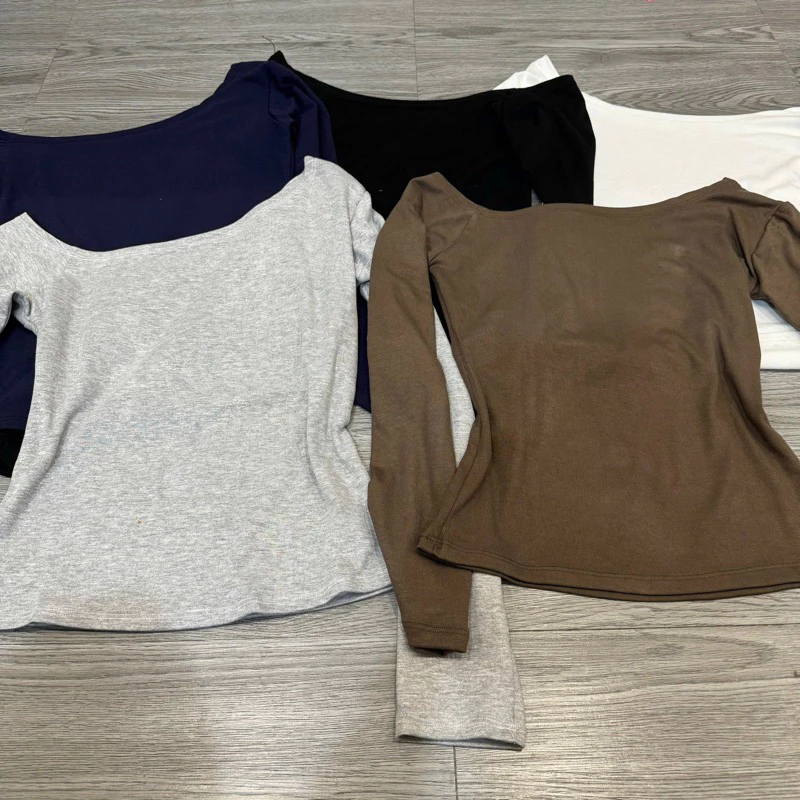 Áo Lệch Vai Kiểu Dài Tay ôm body siêu Quyến Rũ vải thun zip mịn cho nữ- BUN222 | BigBuy360 - bigbuy360.vn