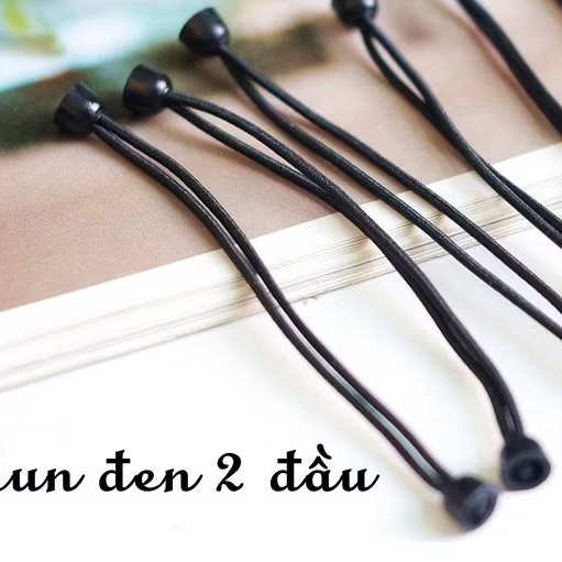  Chun đen 2 đầu - Set 6c - chun trẻ em