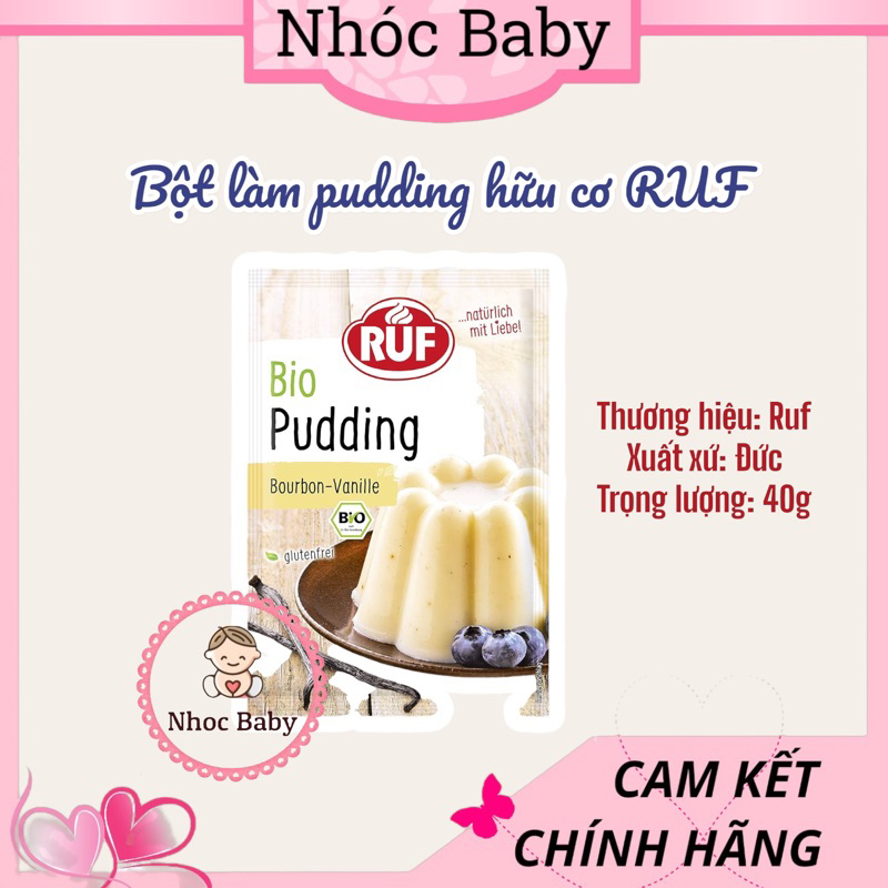 Bột làm pudding vani hữu cơ Bio Ruf 40g (Đức)