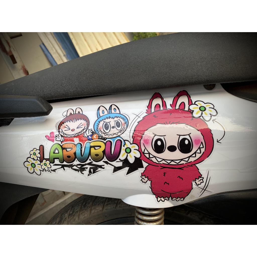 TEM DÁN XE MÁY , Sticker  LABUBU dễ thương | 3 lớp chống nước chống bay màu | 555100