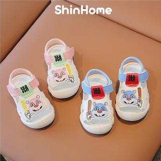 Dép sandal quai hậu trẻ em da Pu đế cao su non cho bé - hình báo ShinHome