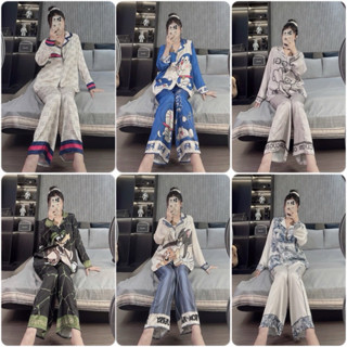   40-60kg  Đồ bộ Pyjama nữ tay dài lụa latin thiết kế in 5D cao cấp nhiều mẫu xinh 