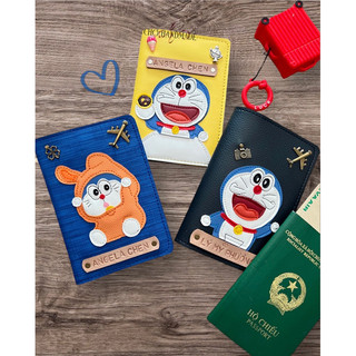 (chat chốt tên-chọn màu) vỏ hộ chiếu doremon - bao hộ chiếu doraemon - bọc hộ chiếu - ví da hộ chiếu