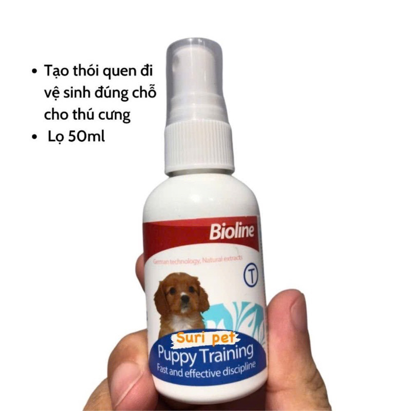 Xịt vệ sinh đúng chỗ cho Chó. Xịt vệ sinh cho chó Bioline Trainer 50ml