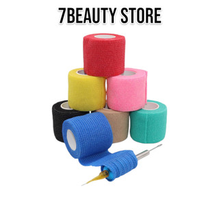 COMBO 5 Cuộn Bọc Máy Xăm Băng quấn cao su non chống trơn trượt, bảo vệ tay cầm 7BEAUTY Dụng cụ phun xăm