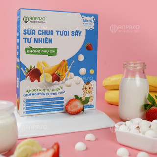 Sữa chua khô sấy lạnh Anpaso ít đường lợi khuẩn cho bé không chứa chất bảo quản, Sữa chua ăn dặm cho bé từ 8 tháng