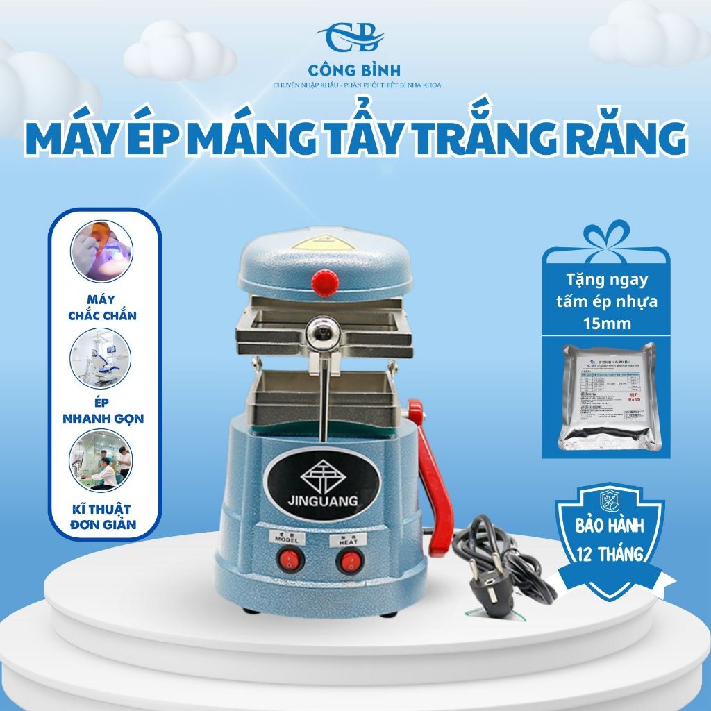 Máy ép máng tẩy trắng răng - Tặng miếng ép máng tẩy 1.5 mm - Bảo hành 12 tháng