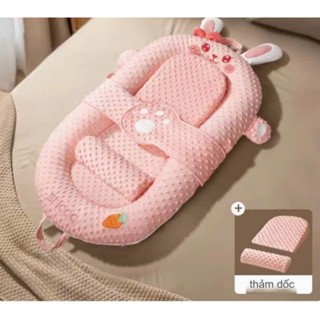 Nôi nệm cho bé sơ sinh, đệm ngủ cho bé sơ sinh êm ái gồm cả bộ trống trào từ 0 đến 24 tháng