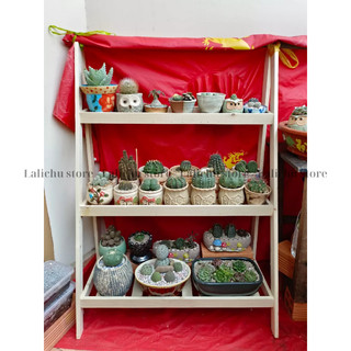 Kệ Để Cây 3 Tầng Bằng Gỗ Kèm Thanh Treo Kệ Decor Ban Công Phòng Khách