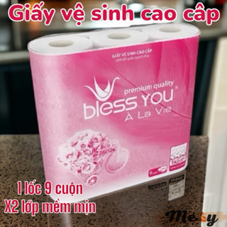 Giấy vệ sinh Bless you À la vie cao cấp 9 cuộn mềm mịn có độ thấm hút cao