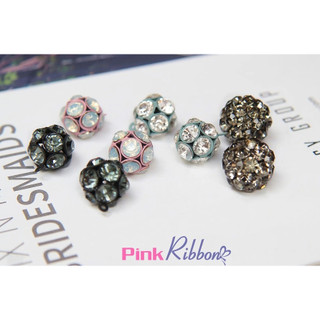 *Set 2 Hạt charm đính đá hình cầu phụ kiện thời trang, gắn lên phụ kiện tóc, làm phụ kiện nơ bờm kẹp tóc, DIY, handmade