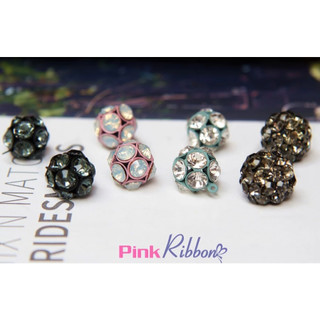 *Set 2 Hạt charm đính đá hình cầu phụ kiện thời trang, gắn lên phụ kiện tóc, làm phụ kiện nơ bờm kẹp tóc, DIY, handmade