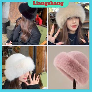  Nón beret phủ lông Tuyết -  Mũ Len Cho Nữ Phong Cách Thanh Lịch Mũ Ấm Áp Mùa Đông Mũ Dày Lạnh .. 