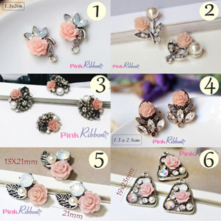 Thanh lý Charm đính đá và hoa hồng phụ kiện thời trang, gắn lên phụ kiện tóc, làm phụ kiện nơ bờm kẹp tóc, DIY