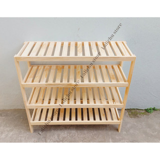 Kệ Giày Gỗ Tự Nhiên 4 Tầng Kệ Để Đồ Nhà Cửa Gọn Gàng Chắc Chắn Dễ Lắp