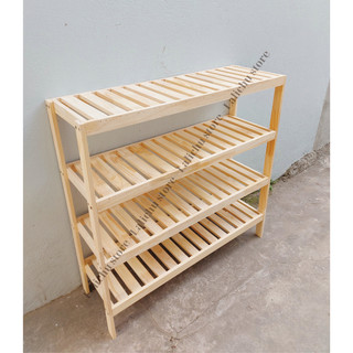 Kệ Giày Gỗ Tự Nhiên 4 Tầng Kệ Để Đồ Nhà Cửa Gọn Gàng Chắc Chắn Dễ Lắp