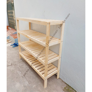 Kệ Giày Gỗ Tự Nhiên 4 Tầng Kệ Để Đồ Nhà Cửa Gọn Gàng Chắc Chắn Dễ Lắp