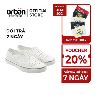 Giày Slipon Lỗ Urban Footpritn EVA Fylon (D2201 AD8) Trắng Lé Ghi