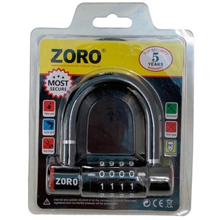 Ổ khóa mật mã 4 số ZORO dạng chữ U thay đổi mật mã theo ý muốn,màu đen,thích hợp khoá cửa nhà