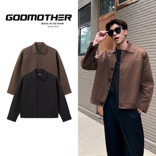 Áo Khoác Kaki Có Cúc GODMOTHER Kaki Jacket Form Crop Lửng Nam Nữ Cổ Bẻ Phong Cách Thanh Lịch Thoải Mái Menswear
