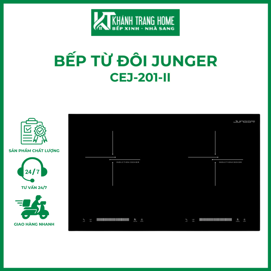 Bếp từ đôi JUNGER CEJ-201-II thiết kế sang trọng trang bị tính năng hiện đại - Khánh Trang Home