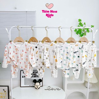 [Bé 7-32kg] Bộ Dài Tay Thun Lạnh Nền Trắng In Toàn Thân Mềm Mịn Mát Cho Bé Trai, Bé Gái Mặc Ngủ Đi Học