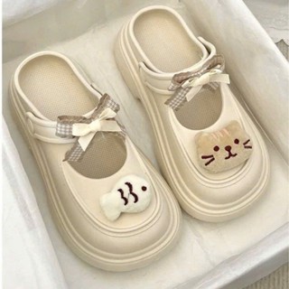 Dép Sục Nữ Sticker Mèo Bông Dễ Thương, Dép Nữ Mèo KITTY Cao 5cm Chất Liệu Mềm Đế Chống Trơn Trượt Kiểu Dáng Thời Trang