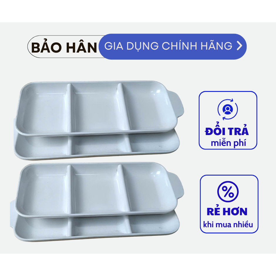 Khay đựng nước chấm 3 ngắn- nhựa MECA-NHỰA melamine-mã No.51176