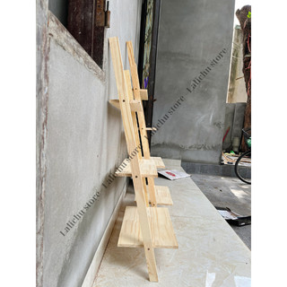 Kệ gỗ để đồ 5 ngăn hình thang, kệ bậc thang 5 tầng