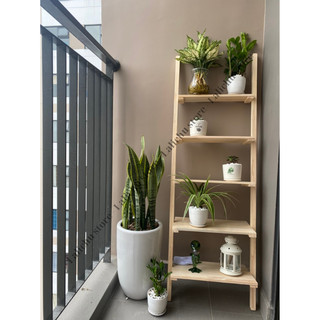 Kệ gỗ để đồ 5 ngăn hình thang, kệ bậc thang 5 tầng