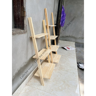 Kệ gỗ để đồ 5 ngăn hình thang, kệ bậc thang 5 tầng