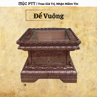  Đôn Vuông Đế Vuông gỗ Hương Đá màu Óc Chó chuyên dùng kê Tượng  Lục Bình  Đồ Cổ 