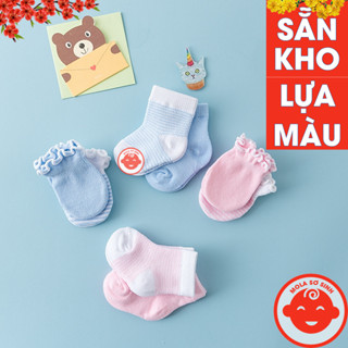  Bao Tay Bao Chân Cho Bé Sơ Sinh Thu Đông Len Ấm Áp Mềm Mại Họa Tiết Dễ Thương BT24 