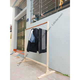 Kệ Treo Quần Áo Gỗ Thông Đứng Sàn Khung Chữ U Giá Treo Đồ Decor Phòng Ngủ Shop Quần Áo