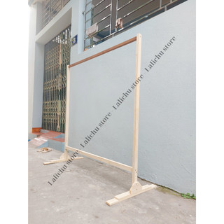 Kệ Treo Quần Áo Gỗ Thông Đứng Sàn Khung Chữ U Giá Treo Đồ Decor Phòng Ngủ Shop Quần Áo