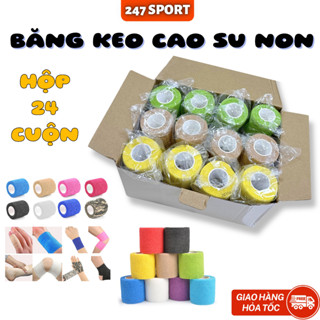 Băng keo thể thao Hộp 24 cuộn, băng quấn cổ chân cao su non cuốn cổ tay hạn chế chấn thương thể thao