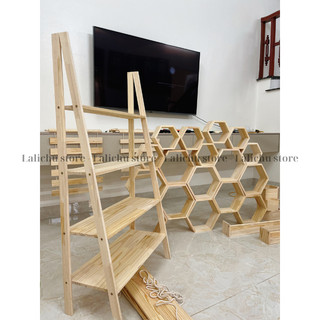 Kệ đề đồ chữ A gỗ tự nhiên, kệ chữ A 4 tầng