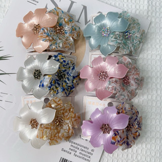  Kẹp tóc gọng 7cm mica cao cấp kẹp tóc dạng bấm cho nữ trung niên phong cách thanh lịch 