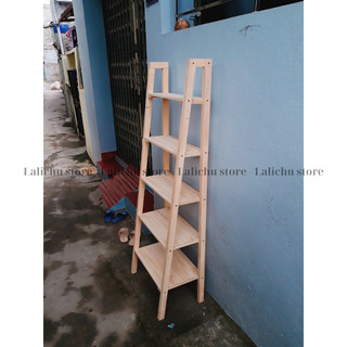 Kệ Gỗ Decor Tựa Tường Nhiều Tầng Kệ Sách Kệ Trang Trí Phong Cách Vintage
